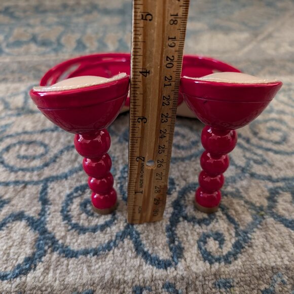 AZALEA WANG Sandals Women's 8.5 Balbina 3 Red Stack Heel Design Slip On… - Picture 7 of 12